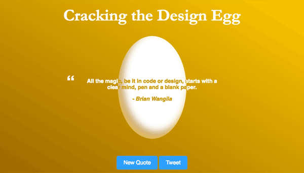 Screenshot of the 'Cracking the Design Egg' app.